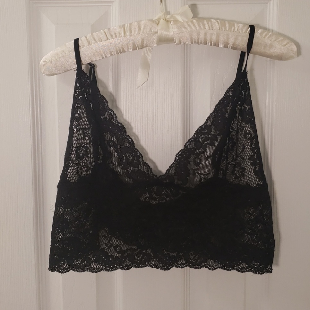 Lace Bralette Sheer Floral Large XL Bra Top